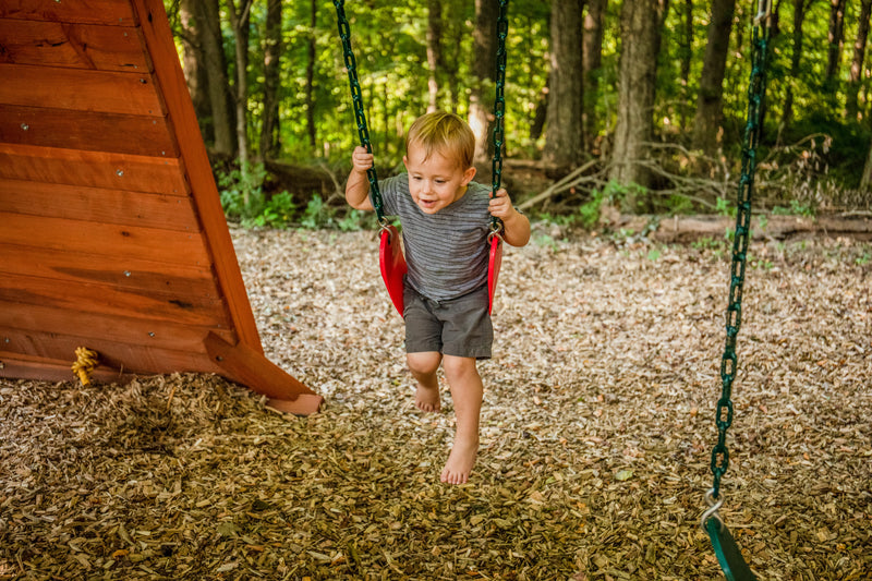 Jack and June Belt Swing - 80" Chains - Red - Playset Swing