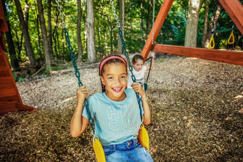 Jack and June Belt Swing - 80" Chains - Yellow - Playset Swing
