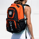 Pro Team Backpack lifestyle on woman's back