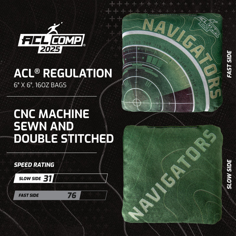 American Cornhole League | ACL® COMP GREEN NAVIGATOR CORNHOLE BAGS