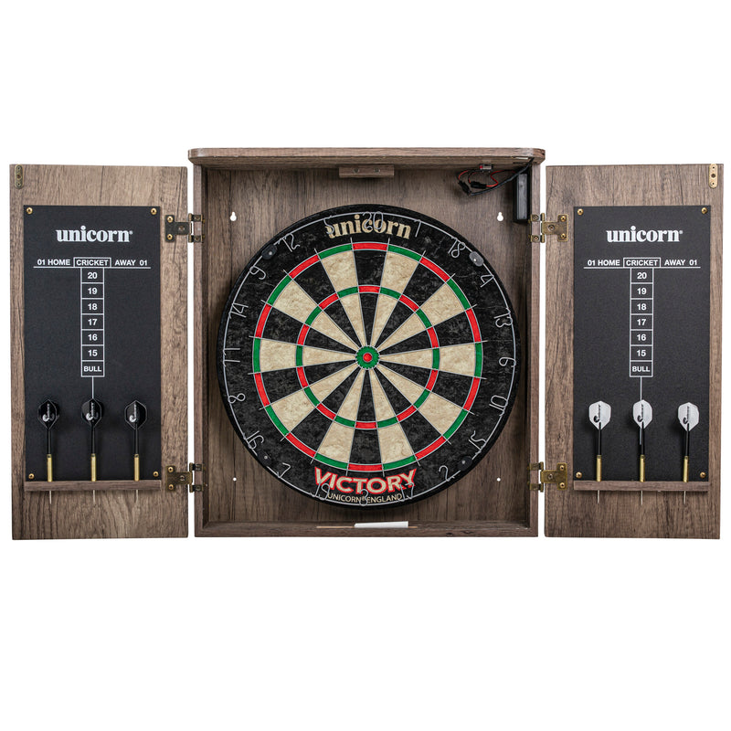 Unicorn LED Bristle Dartboard Cabinet Set