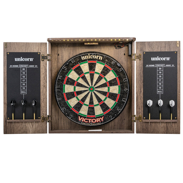 Unicorn LED Bristle Dartboard Cabinet Set
