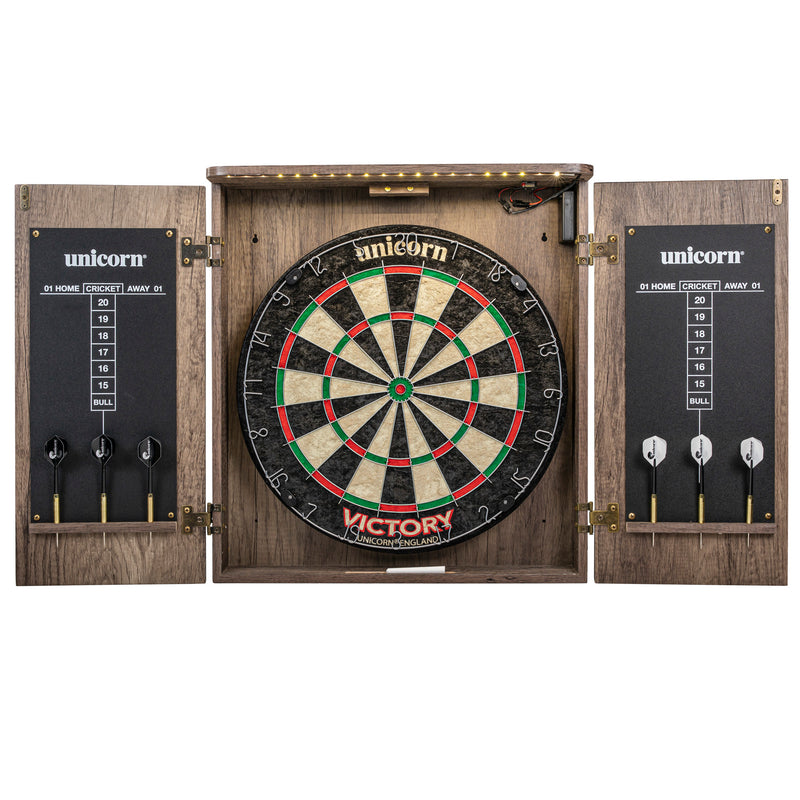Unicorn LED Bristle Dartboard Cabinet Set