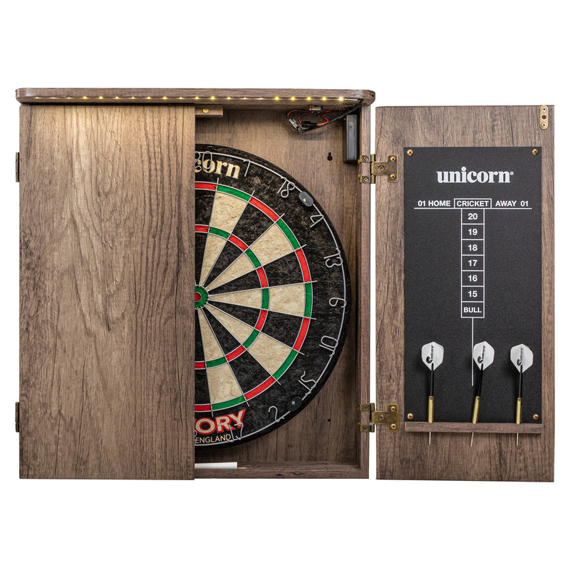 Unicorn LED Bristle Dartboard Cabinet Set