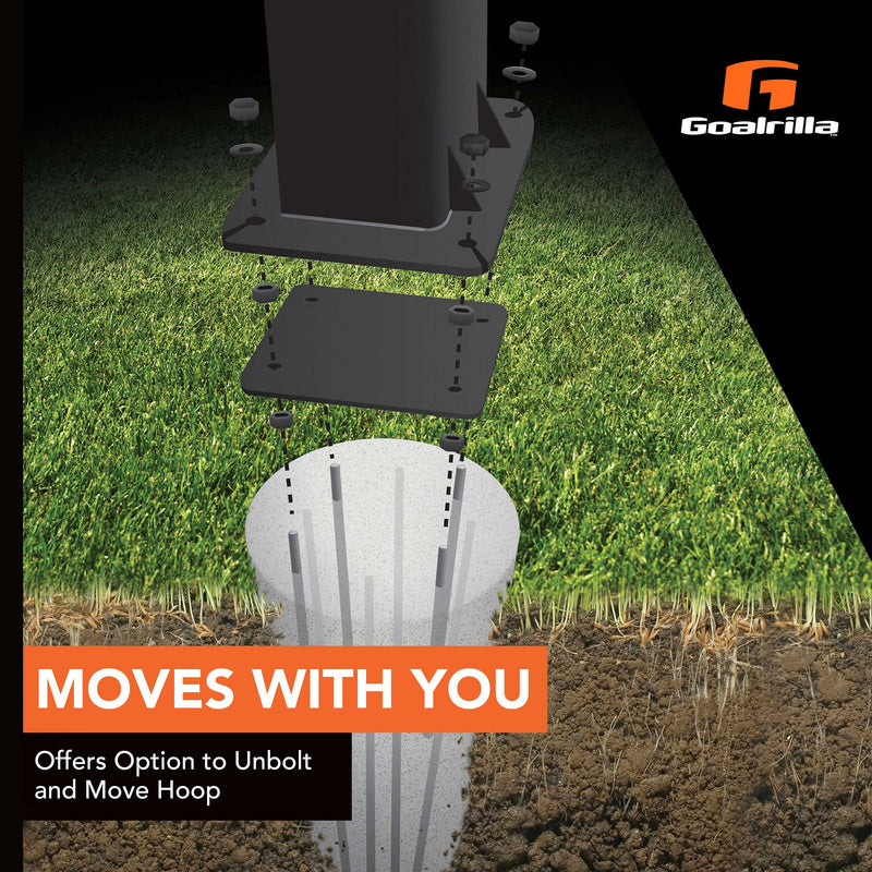Goalrilla Anchor System - Basketball Goal Anchor System - Moves with You - Offers Option to Unbolt and Move Hoop