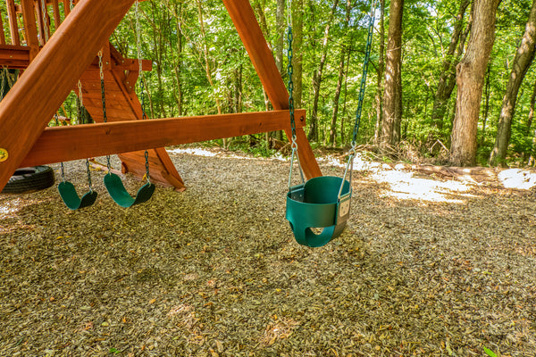 Jack and June Full Bucket Toddler Swing - 50" Chains - Green Toddler Playset Swing