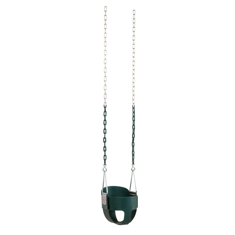Jack and June Full Bucket Toddler Swing - 50" Chains - Green Toddler Playset Swing