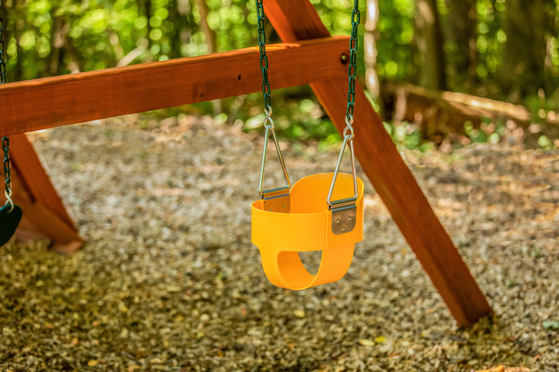 Jack and June Full Bucket Toddler Swing - 50" Chains - Yellow Toddler Playset Swing