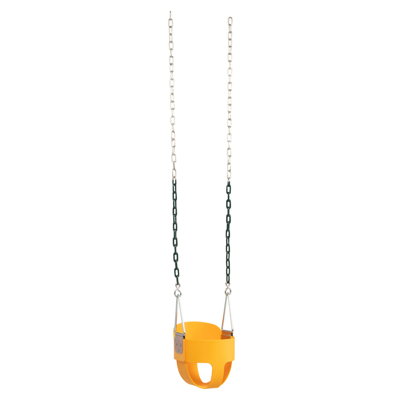 Jack and June Full Bucket Toddler Swing - 50" Chains - Yellow Toddler Playset Swing