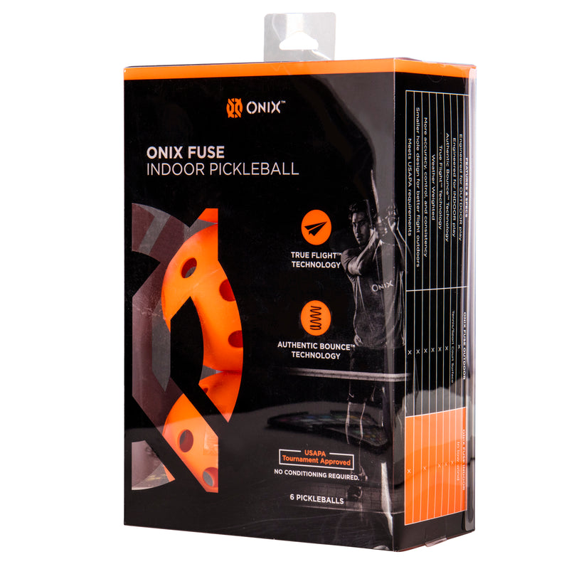 ONIX Fuse Indoor Pickleball Balls (6 Pack) Packaging