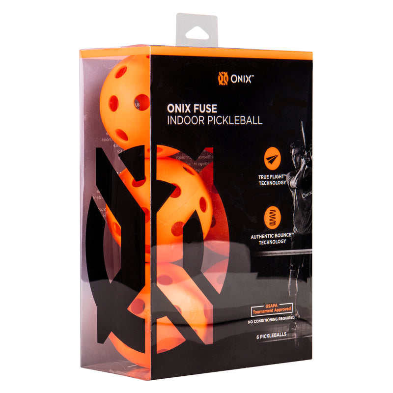 ONIX Fuse Indoor Pickleball Balls (6 Pack) Packaging
